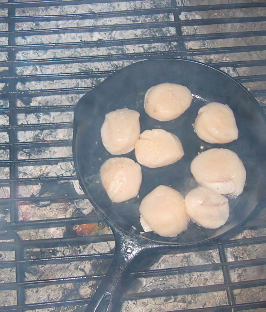 grill skillet scallops cast iron