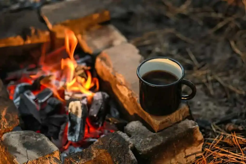 Use charcoal for campfire