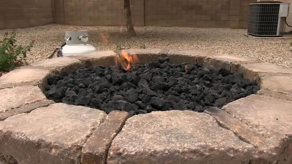 DIY Gas Fire Pit How to Build a Gas Fire Pit in 9 Easy Steps Flame